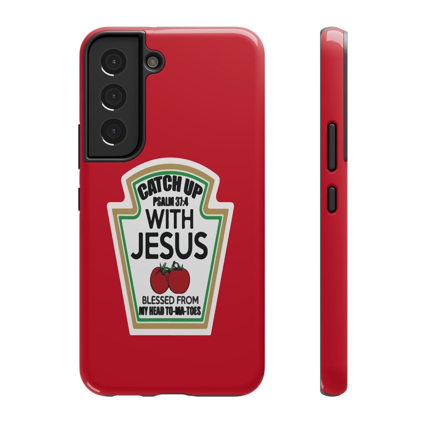 Fun Christian Phone Case, Catch Up with Jesus, Impact-Resistant, Faith-Based Gift, Religious Accessories, Bible Verses