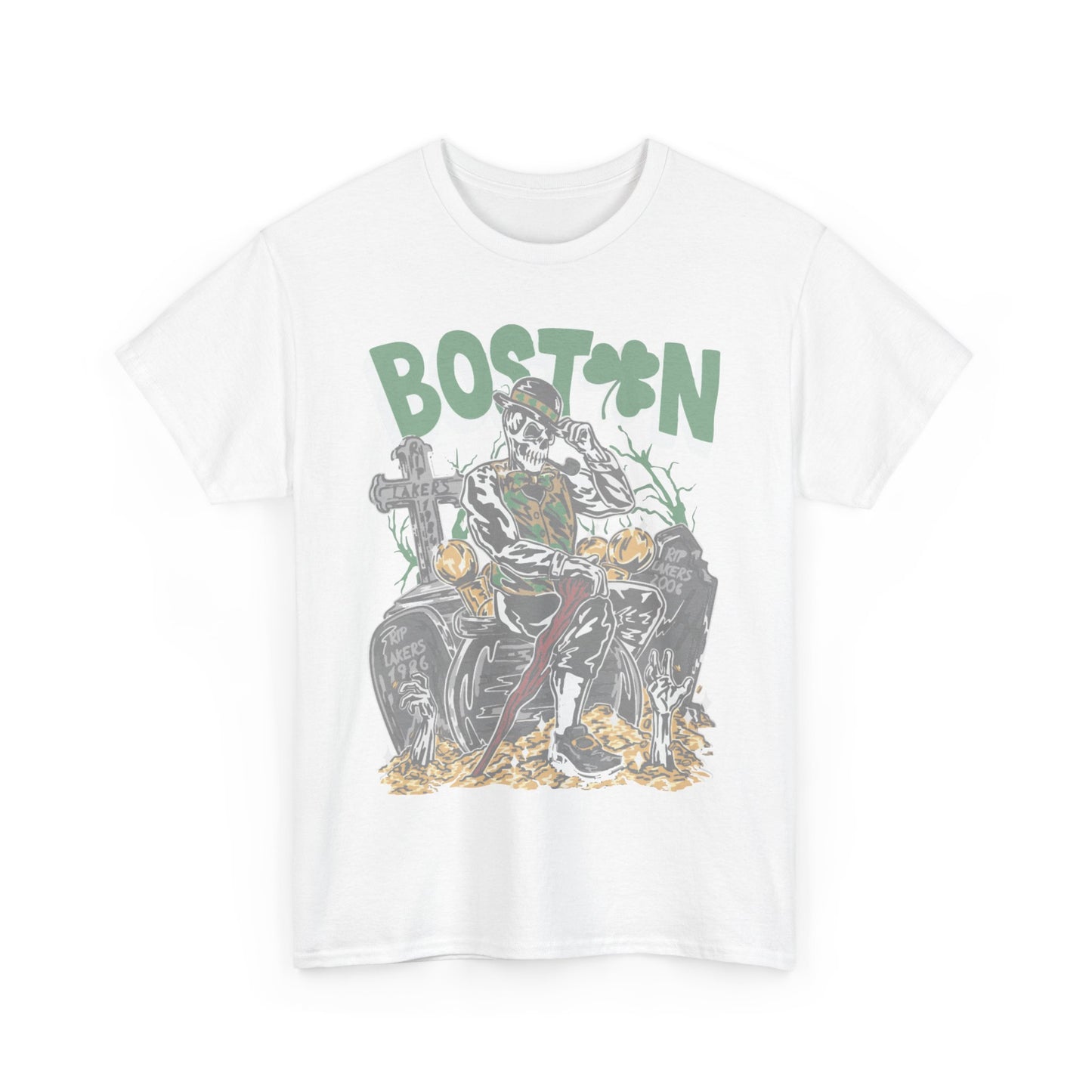 Boston Graphic Tee, Unisex Heavy Cotton T-Shirt, Vintage Boston Shirt, Irish Pride Apparel, St. Patrick's Day Gift, Casual Wear