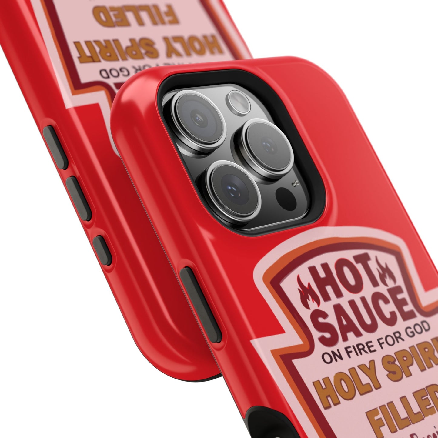 Holy Spirit Hot Sauce Phone Cases - Impact-Resistant, Christian Gift, Spiritual Reminder, Unique Design, Faith-Based Accessory