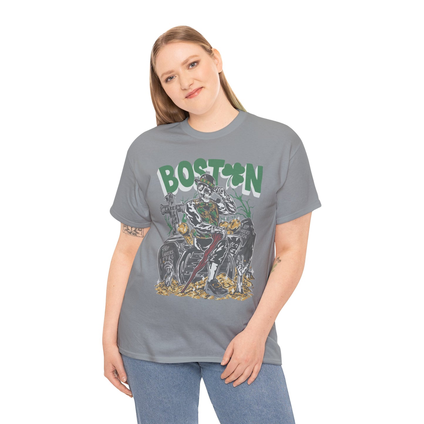 Boston Graphic Tee, Unisex Heavy Cotton T-Shirt, Vintage Boston Shirt, Irish Pride Apparel, St. Patrick's Day Gift, Casual Wear