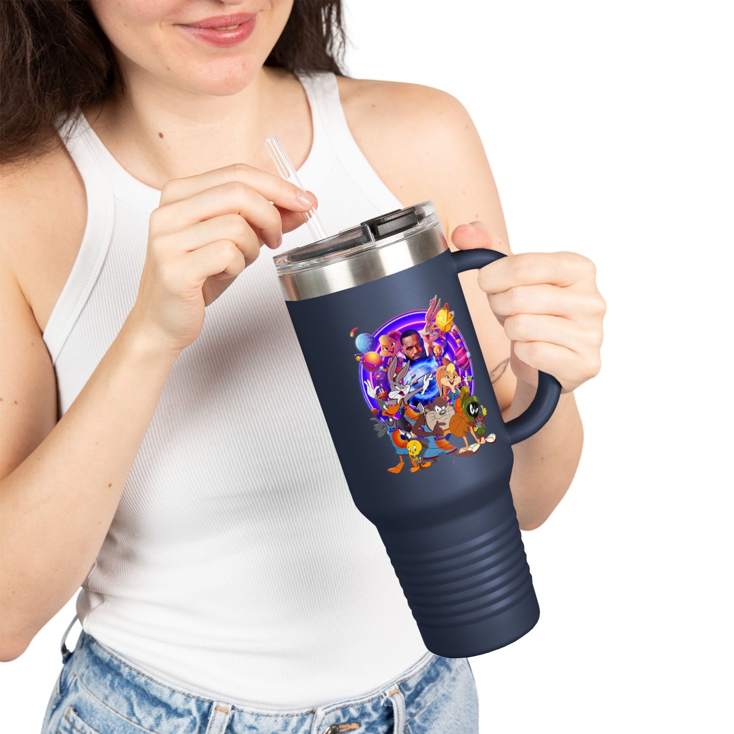 Colorful Insulated Travel Mug, 40oz - Fun for Road Trips, Tailgating, Hot Summer Days, Gift for Friends, Family, or Kids