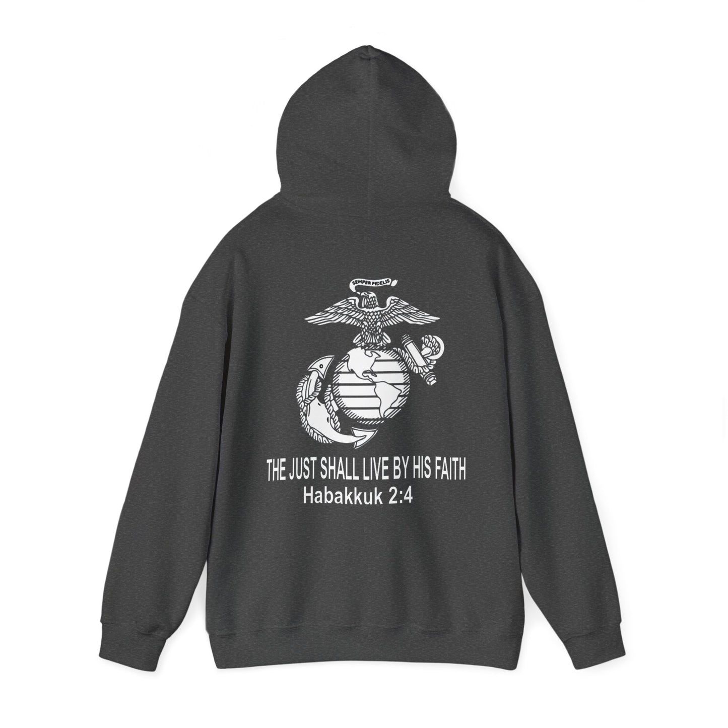 the Just shall Live by Faith Heavy Blend™ Hooded Sweatshirt