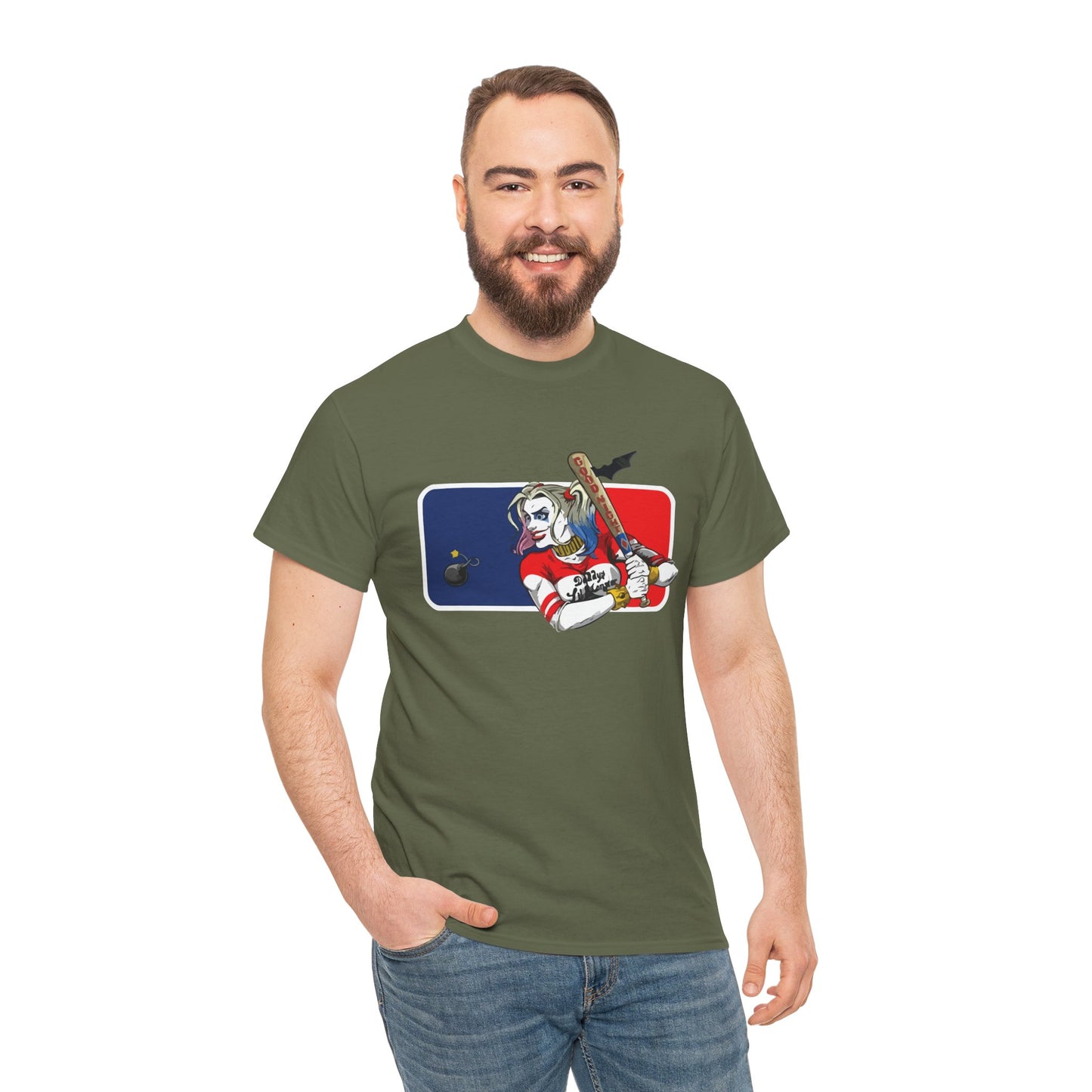Unisex Baseball Graphic Tee - Harley Quinn DC Casual Wear for Sports Lovers