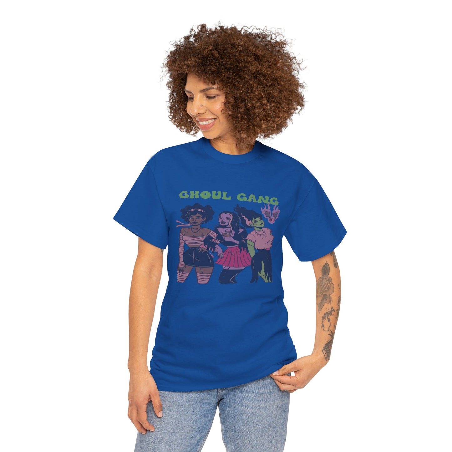 Ghoul Gang Unisex Heavy Cotton Tee | Halloween T-Shirt, Spooky Apparel, Gothic Fashion, Funny Gift, Group Costume