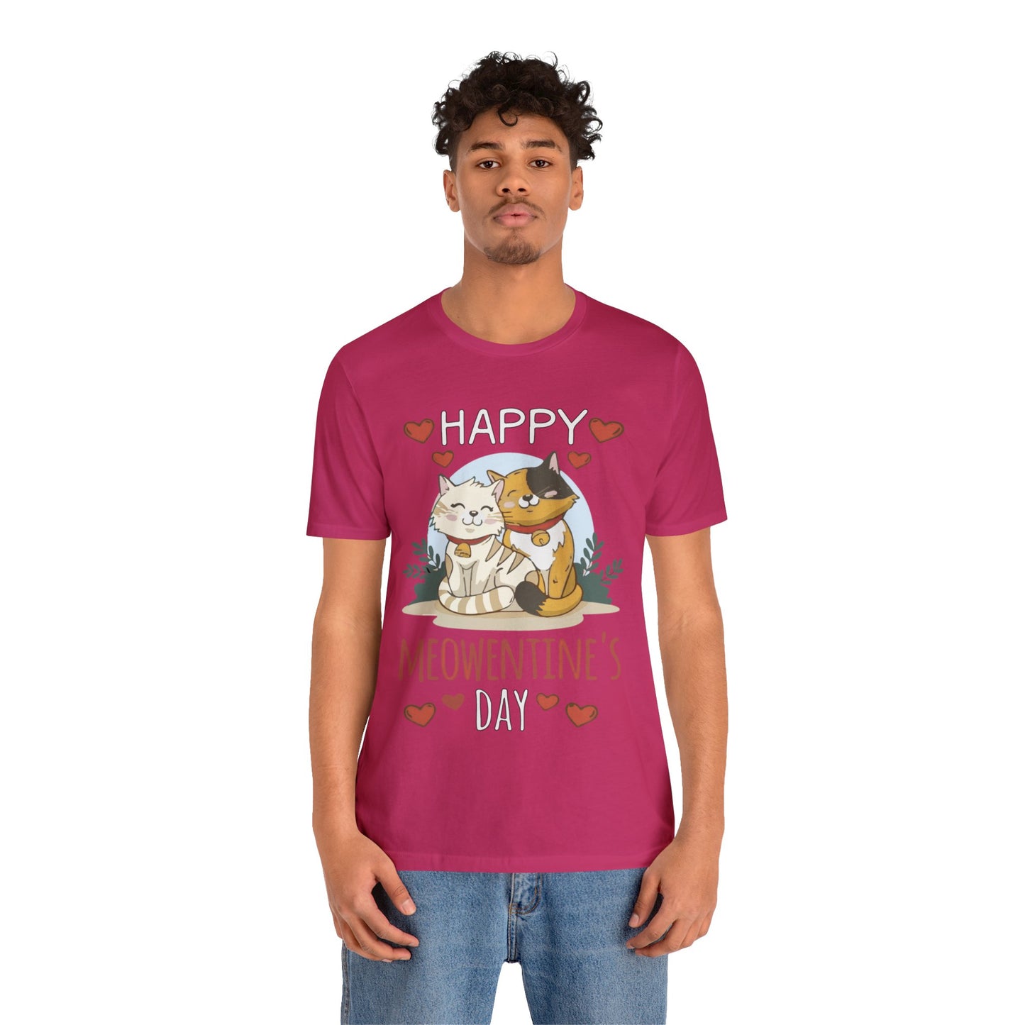 Happy Meowentine's Jersey Short Sleeve Tee