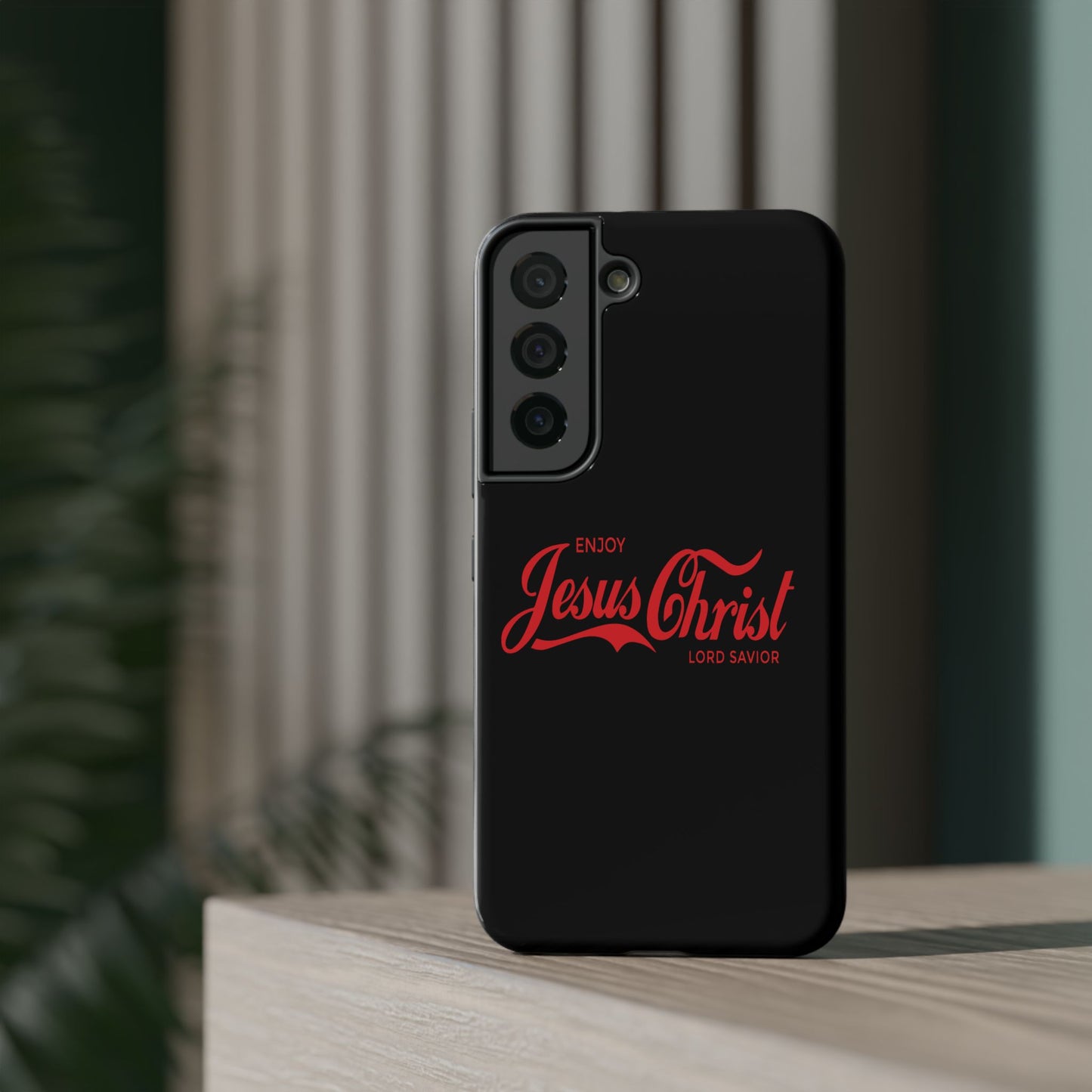 Impact-Resistant Phone Case: Enjoy Jesus Christ Lord Savior, Christian Gift, Durable Protection, Faith-Based Accessory, Holiday Gift