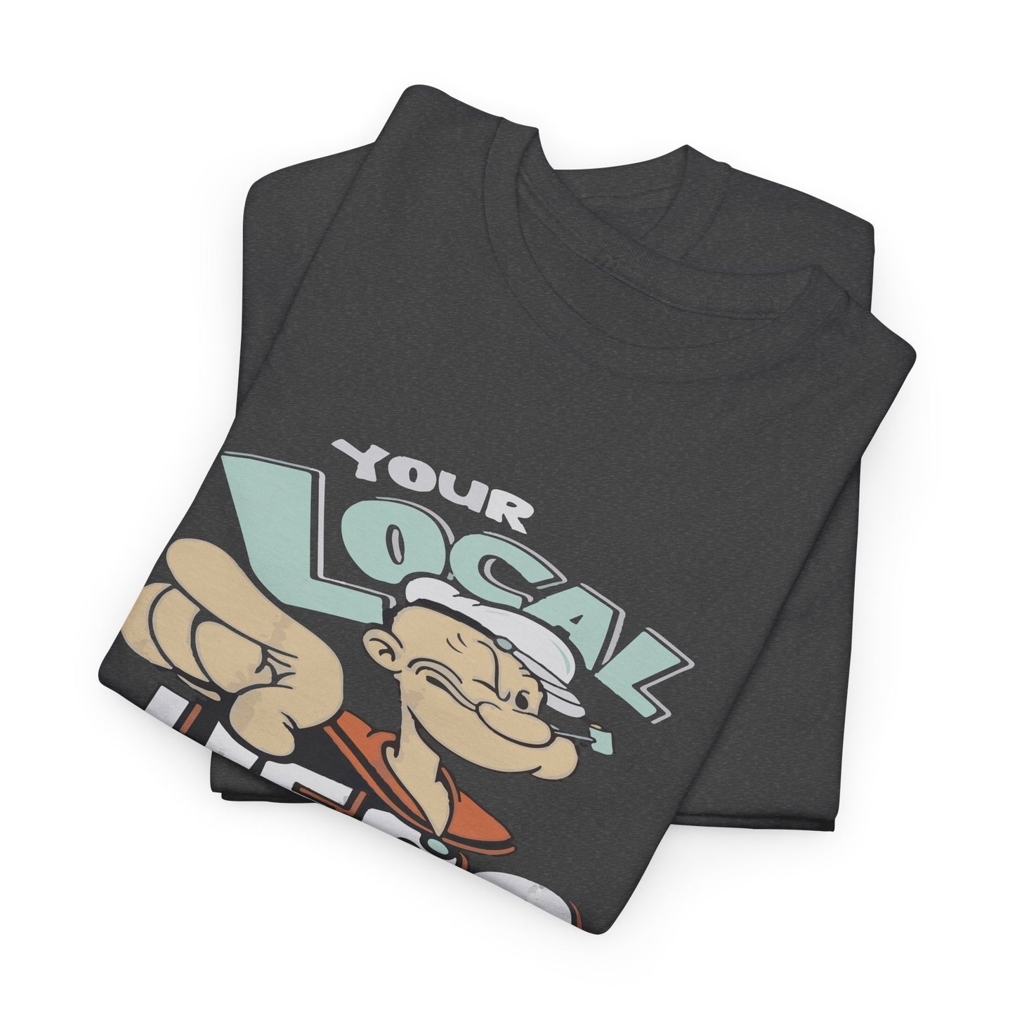 Local Hero Unisex Heavy Cotton Tee | Cool Graphic Tee for Everyday Wear, Gift for Friends, Casual Style, Birthday Gift, Gift for Heroes