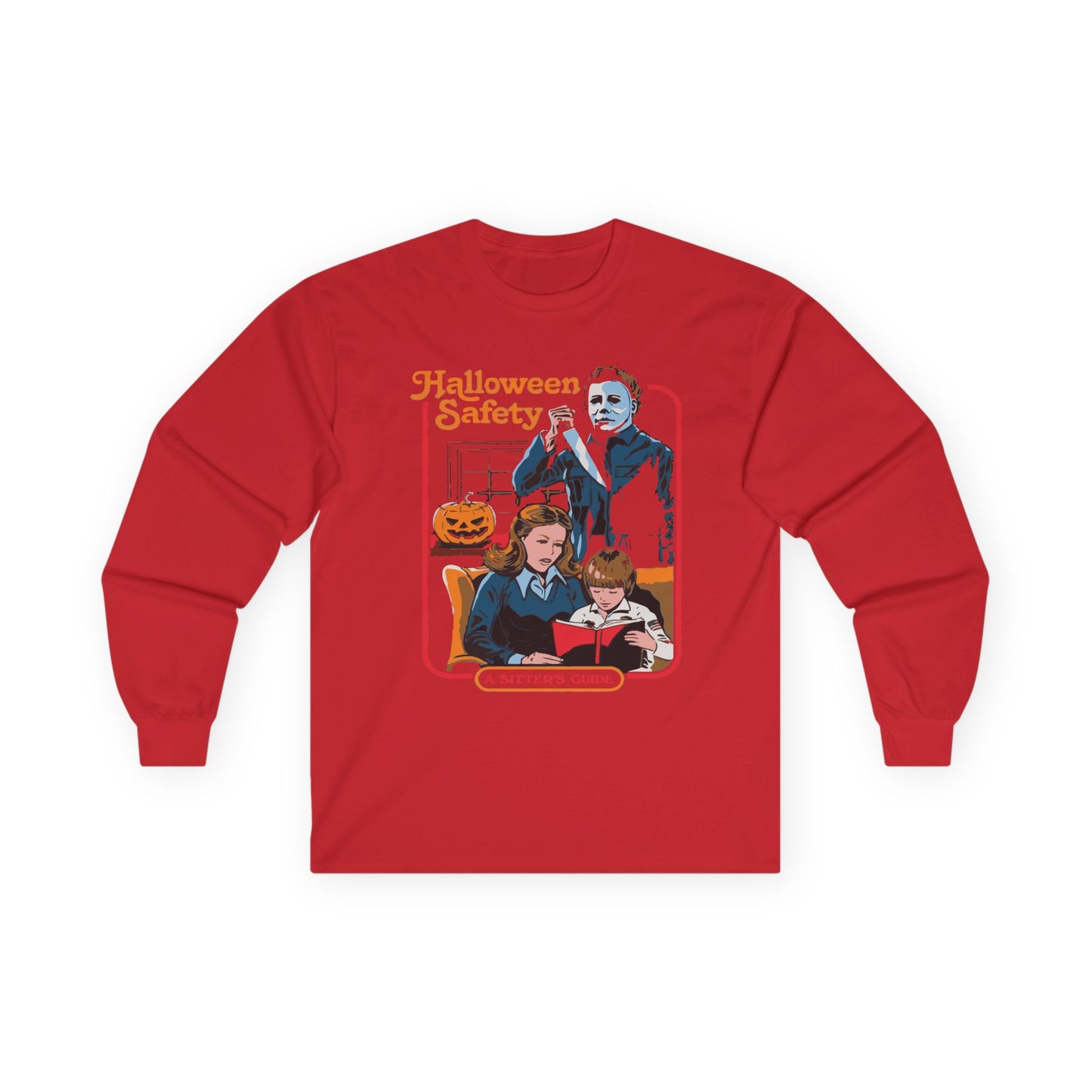 Retro Halloween Long Sleeve Tee, Unisex Tee for Fall, Halloween Safety, Spooky Season Shirt, Holiday Gift, Cozy Casual