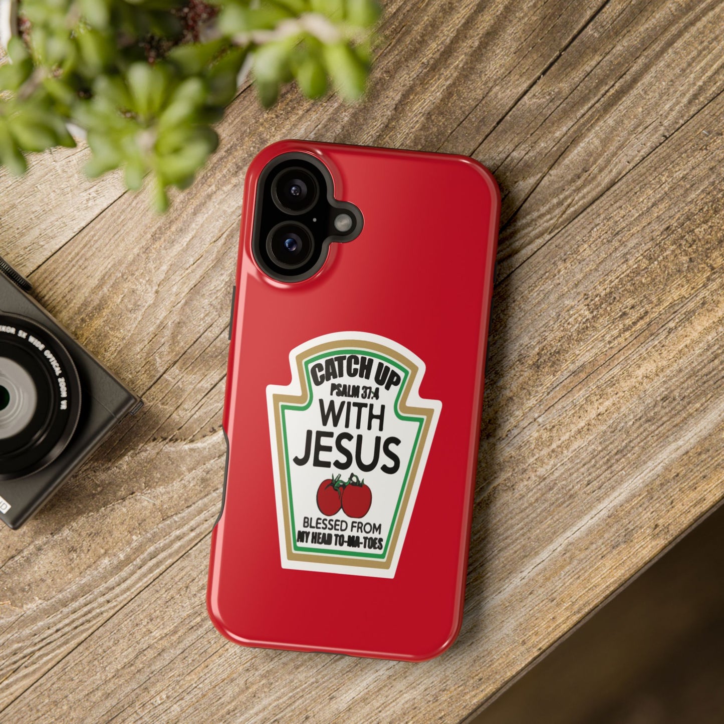 Fun Christian Phone Case, Catch Up with Jesus, Impact-Resistant, Faith-Based Gift, Religious Accessories, Bible Verses