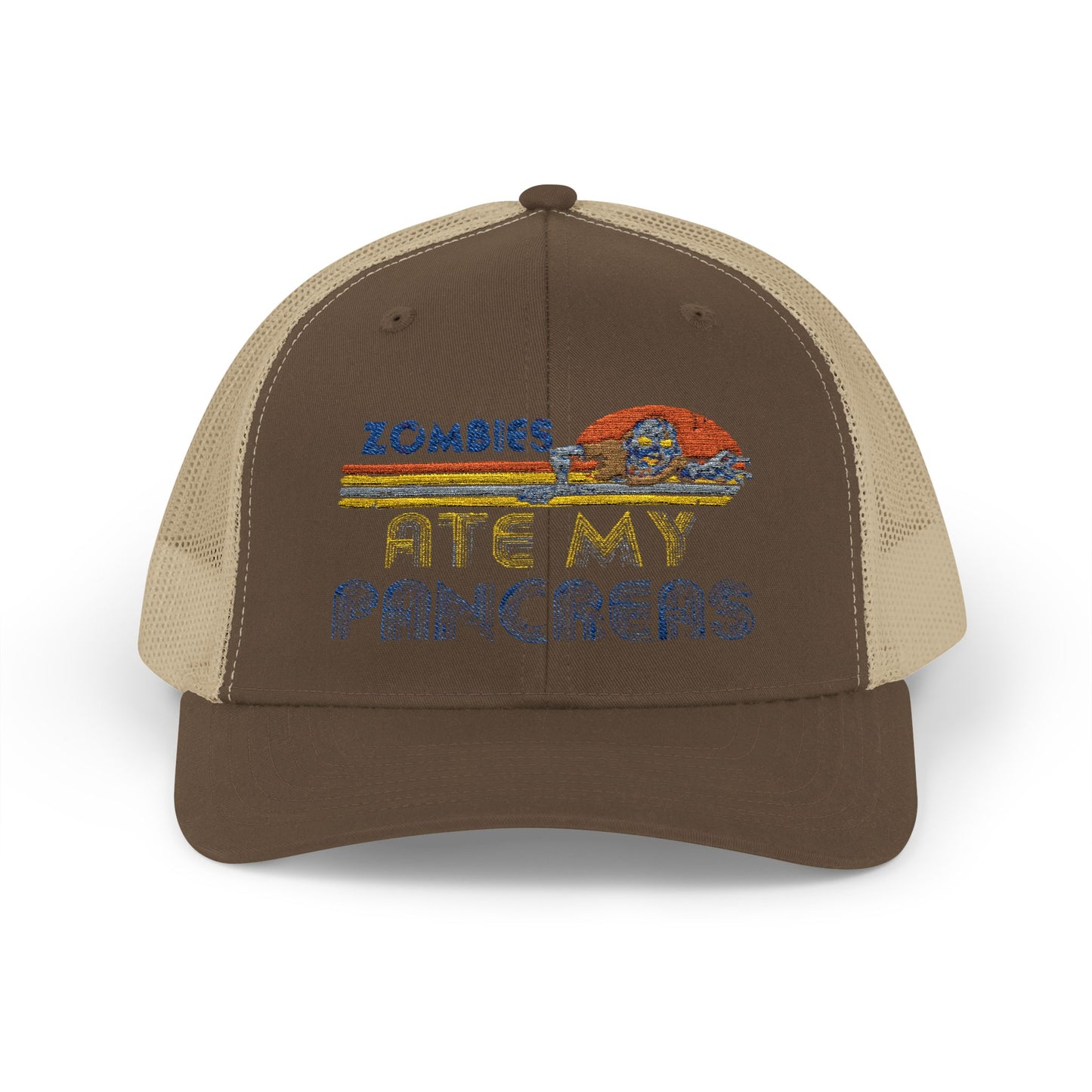Retro Snapback Trucker Cap - Zombies Ate My Pancakes, Fun Casual Hat