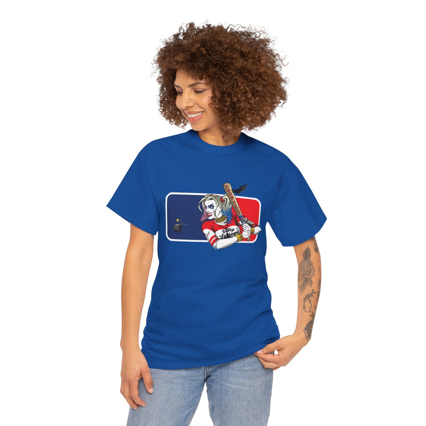 Unisex Baseball Graphic Tee - Harley Quinn DC Casual Wear for Sports Lovers