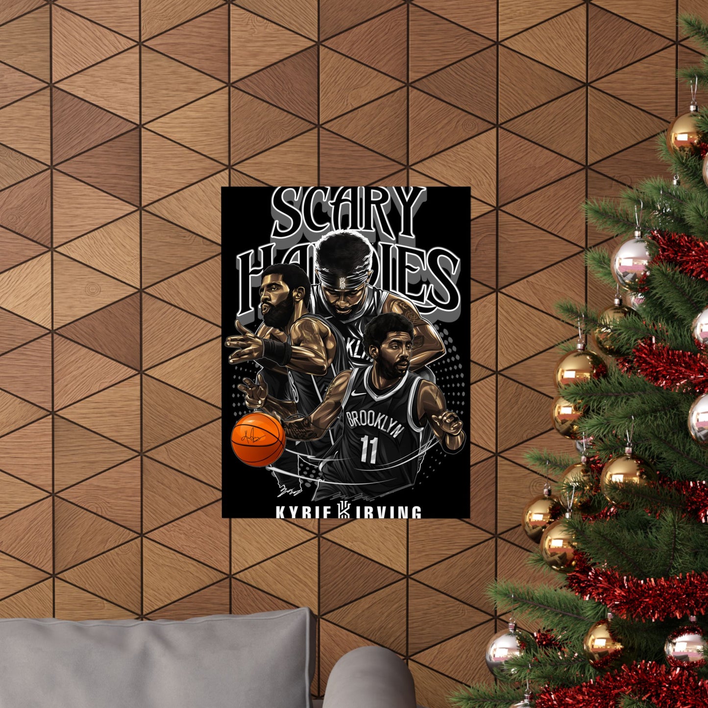Basketball Wall Art Poster, Scary Hardies, Matte Vertical Print, Sports Decor, Gift for Fans, Home & Office Decoration