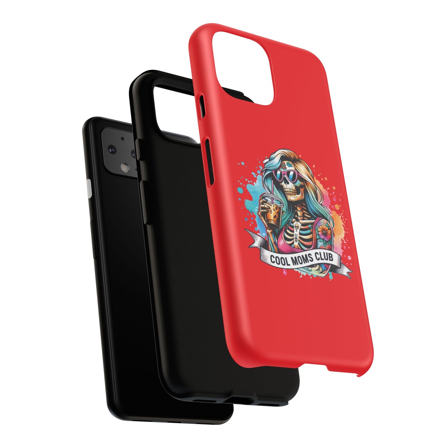 Cool Moms Club Phone Case - Tough Cases, Funky Phone Cover, Gift for Moms, Skeleton Design, Trendy Tech Accessories