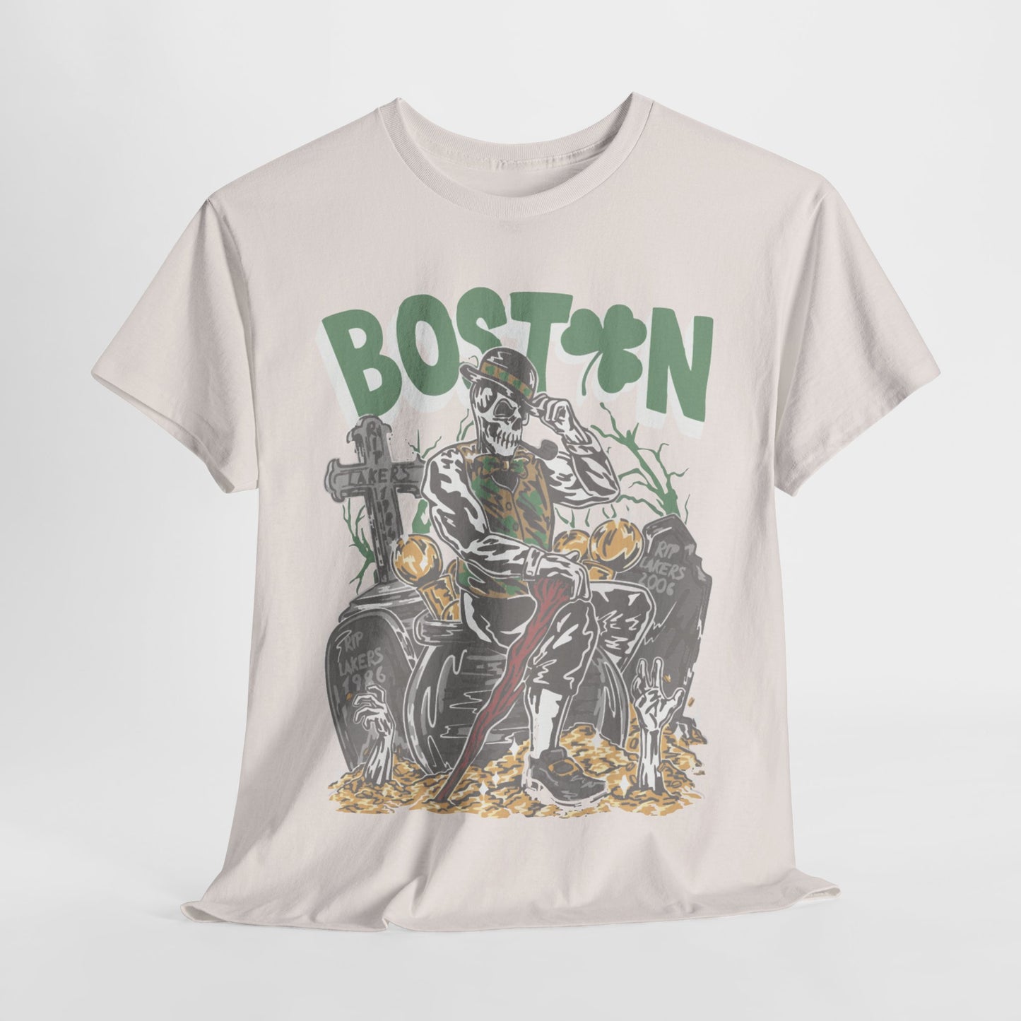 Boston Graphic Tee, Unisex Heavy Cotton T-Shirt, Vintage Boston Shirt, Irish Pride Apparel, St. Patrick's Day Gift, Casual Wear