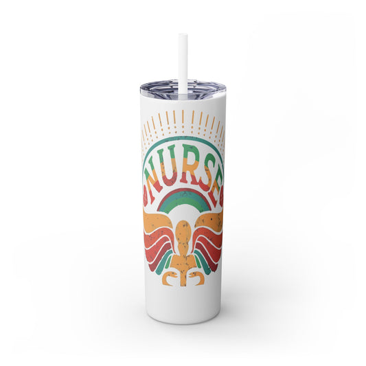 Nurse Skinny Tumbler, 20oz, Motivational Drinkware, Gift for Nurses, Summer Hydration, Nurse Appreciation Day