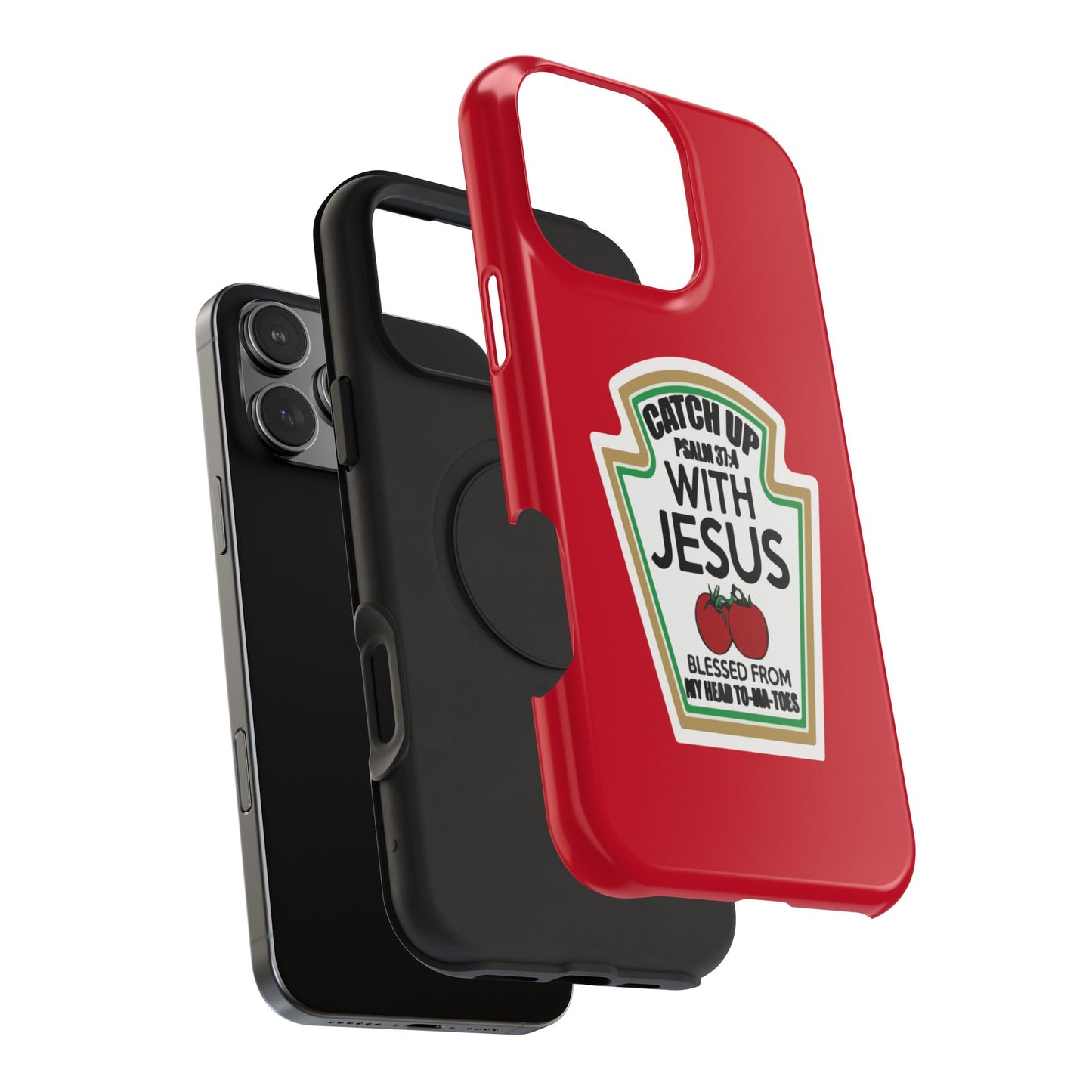 Fun Christian Phone Case, Catch Up with Jesus, Impact-Resistant, Faith-Based Gift, Religious Accessories, Bible Verses