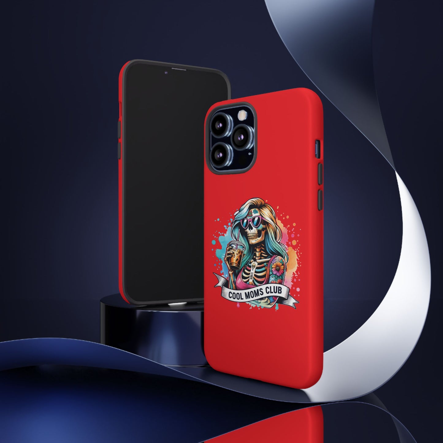 Cool Moms Club Phone Case - Tough Cases, Funky Phone Cover, Gift for Moms, Skeleton Design, Trendy Tech Accessories