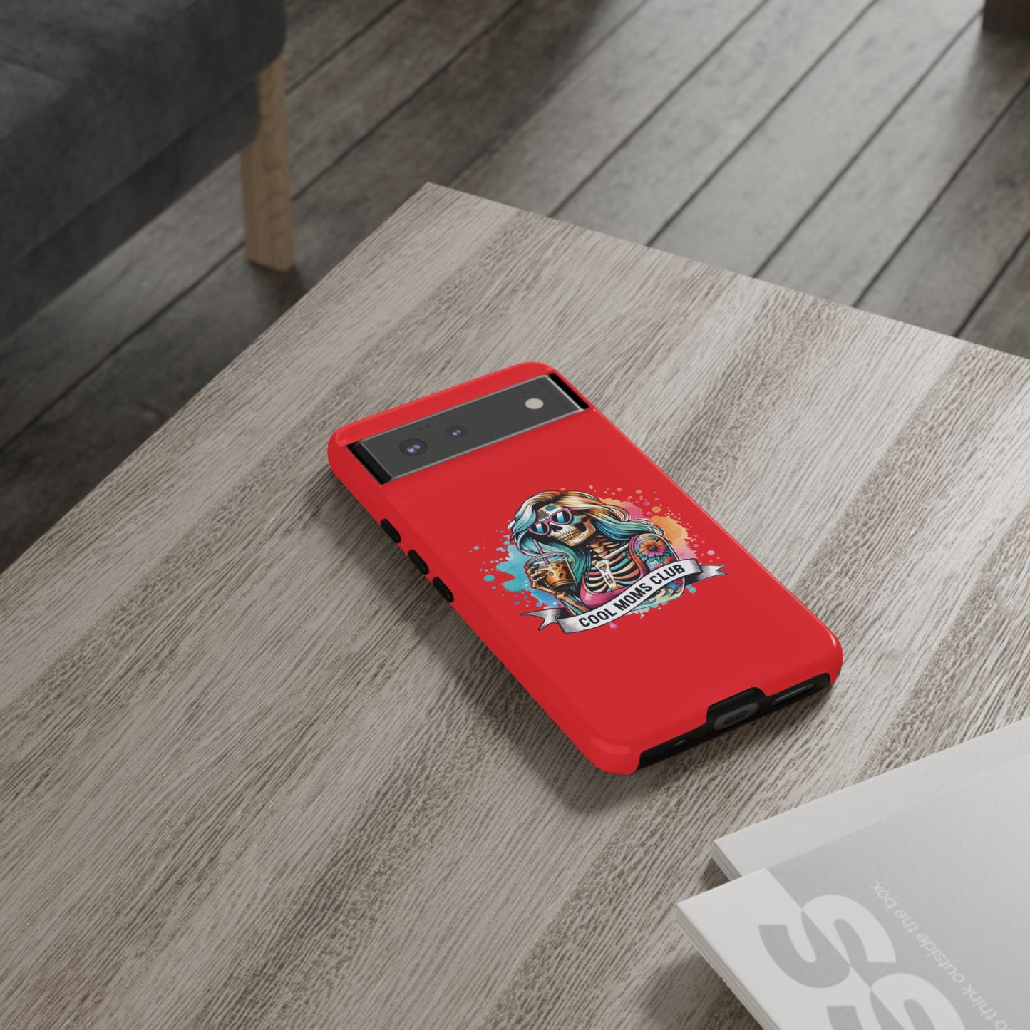 Cool Moms Club Phone Case - Tough Cases, Funky Phone Cover, Gift for Moms, Skeleton Design, Trendy Tech Accessories