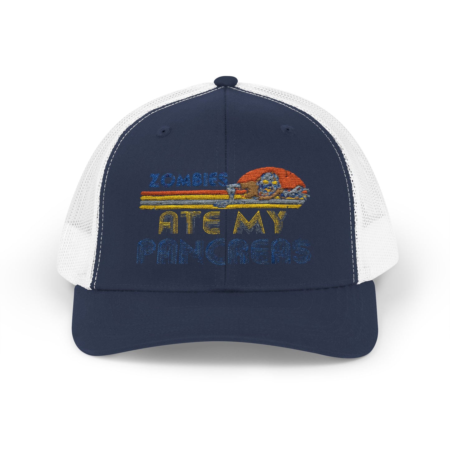 Retro Snapback Trucker Cap - Zombies Ate My Pancakes, Fun Casual Hat