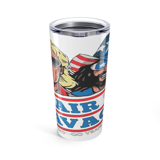 Patriotic Tumbler 20oz - Flair vs Savage, Ideal for BBQs, Tailgating, and Outdoor Celebrations, Perfect Gift for Friends and Family