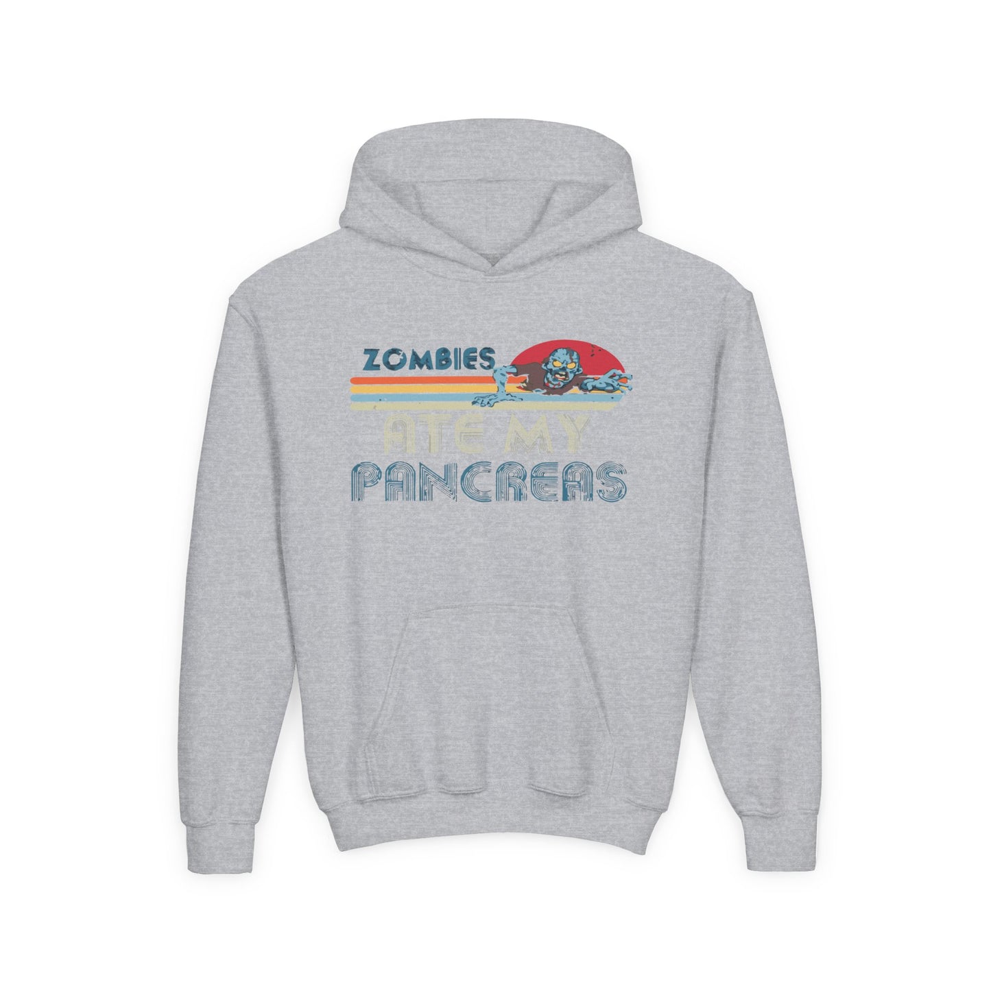 Youth Zombies Ate My Pancreas Hooded Sweatshirt, Funny Youth Hoodie, Gift for Teens, Halloween Apparel, Casual Wear, Nerd Culture Clothing