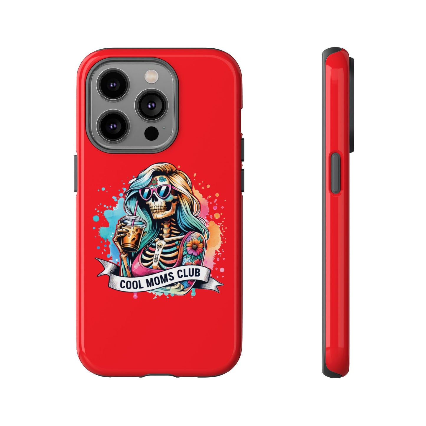 Cool Moms Club Phone Case - Tough Cases, Funky Phone Cover, Gift for Moms, Skeleton Design, Trendy Tech Accessories