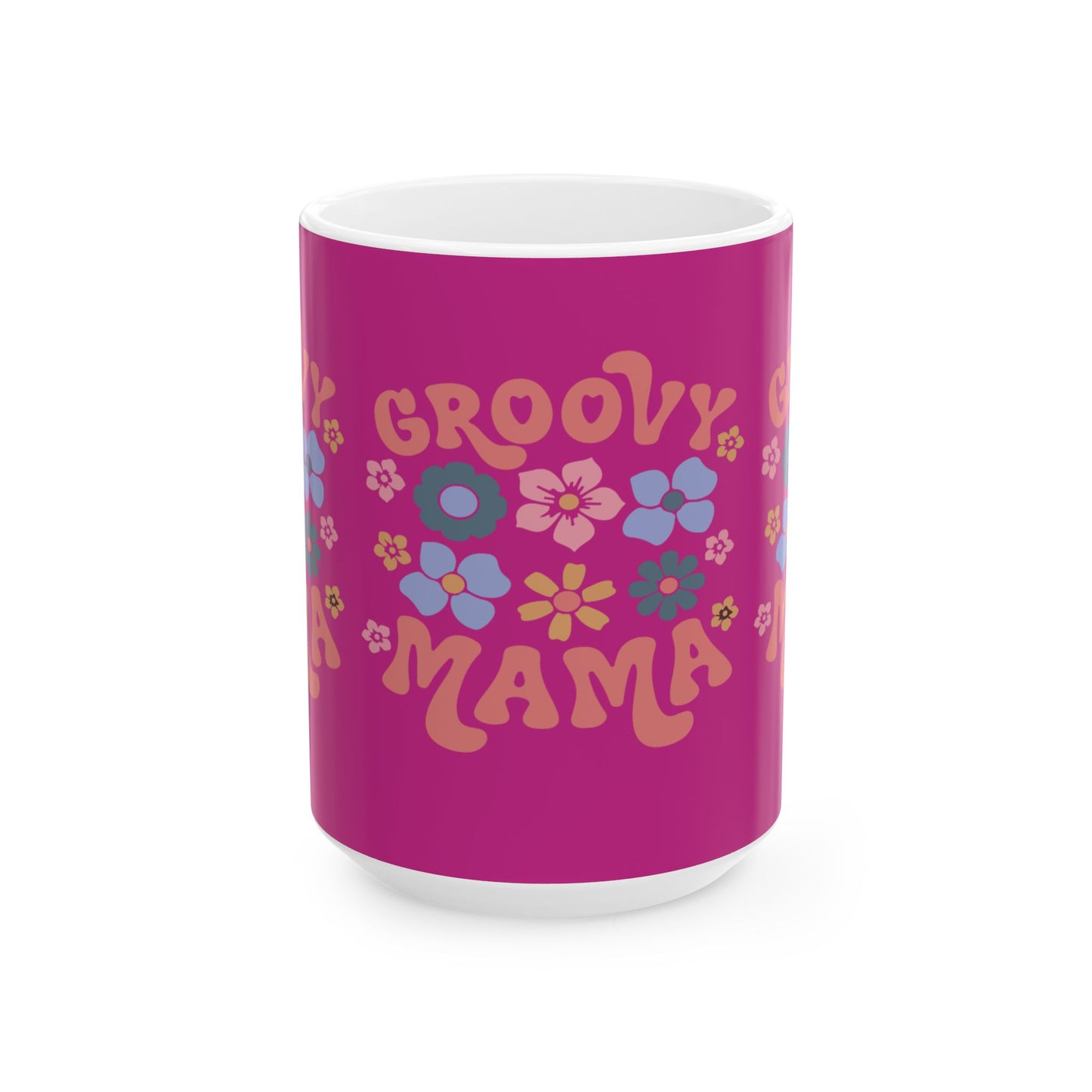 Groovy Mama Ceramic Mug - Colorful Floral Design, Perfect for Mother’s Day or Everyday Use