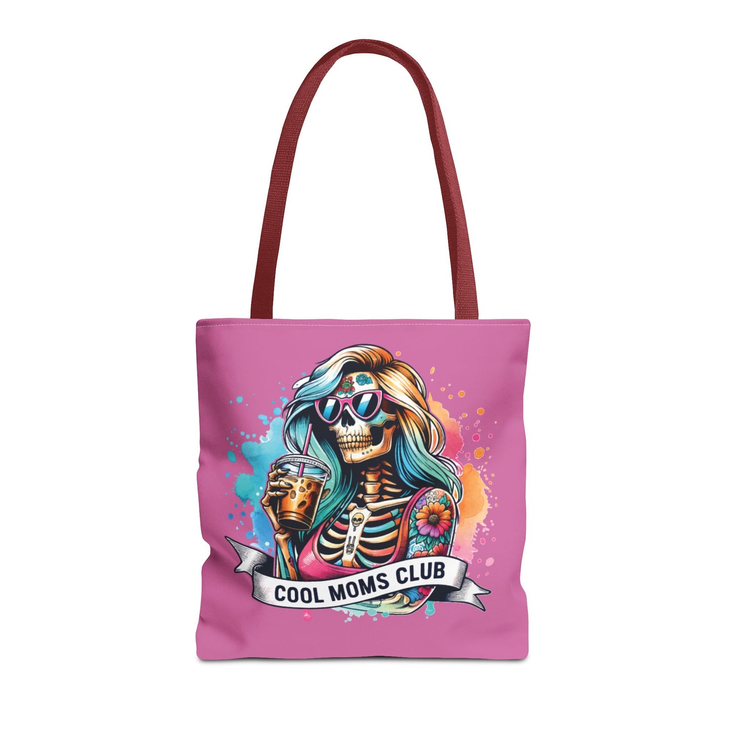 Cool Moms Club Tote Bag, Fun Tote, Sisterhood Gift, Beach Bag, Halloween Accessory, Colorful Shoulder Bag