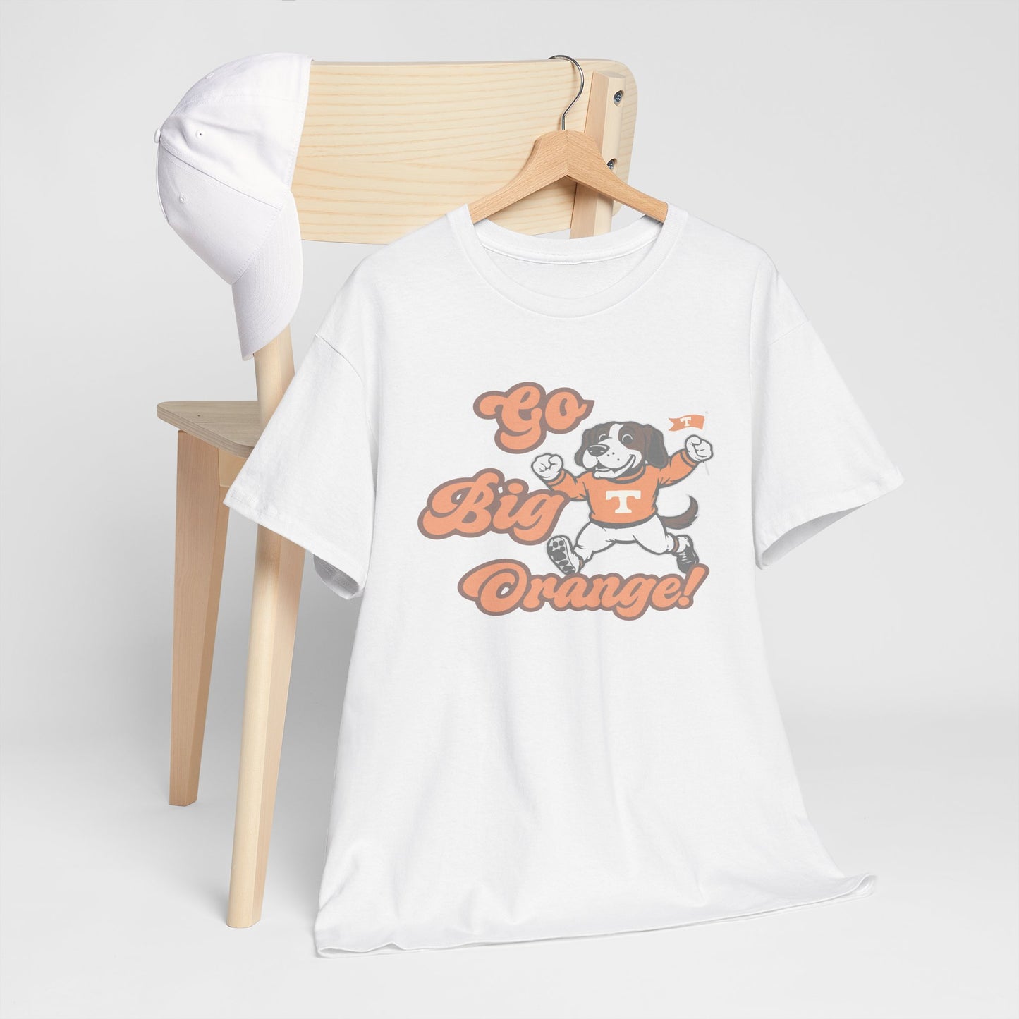 Go Big Orange Unisex Heavy Cotton Tee, Sports Fan Shirt, Casual Wear, College Game Day Top, Gift for Sports Enthusiasts