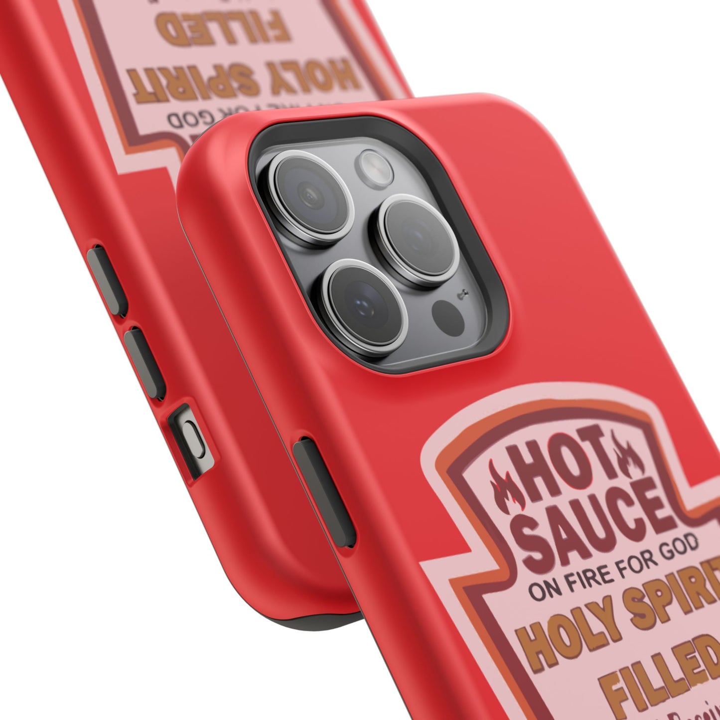 Holy Spirit Hot Sauce Phone Cases - Impact-Resistant, Christian Gift, Spiritual Reminder, Unique Design, Faith-Based Accessory