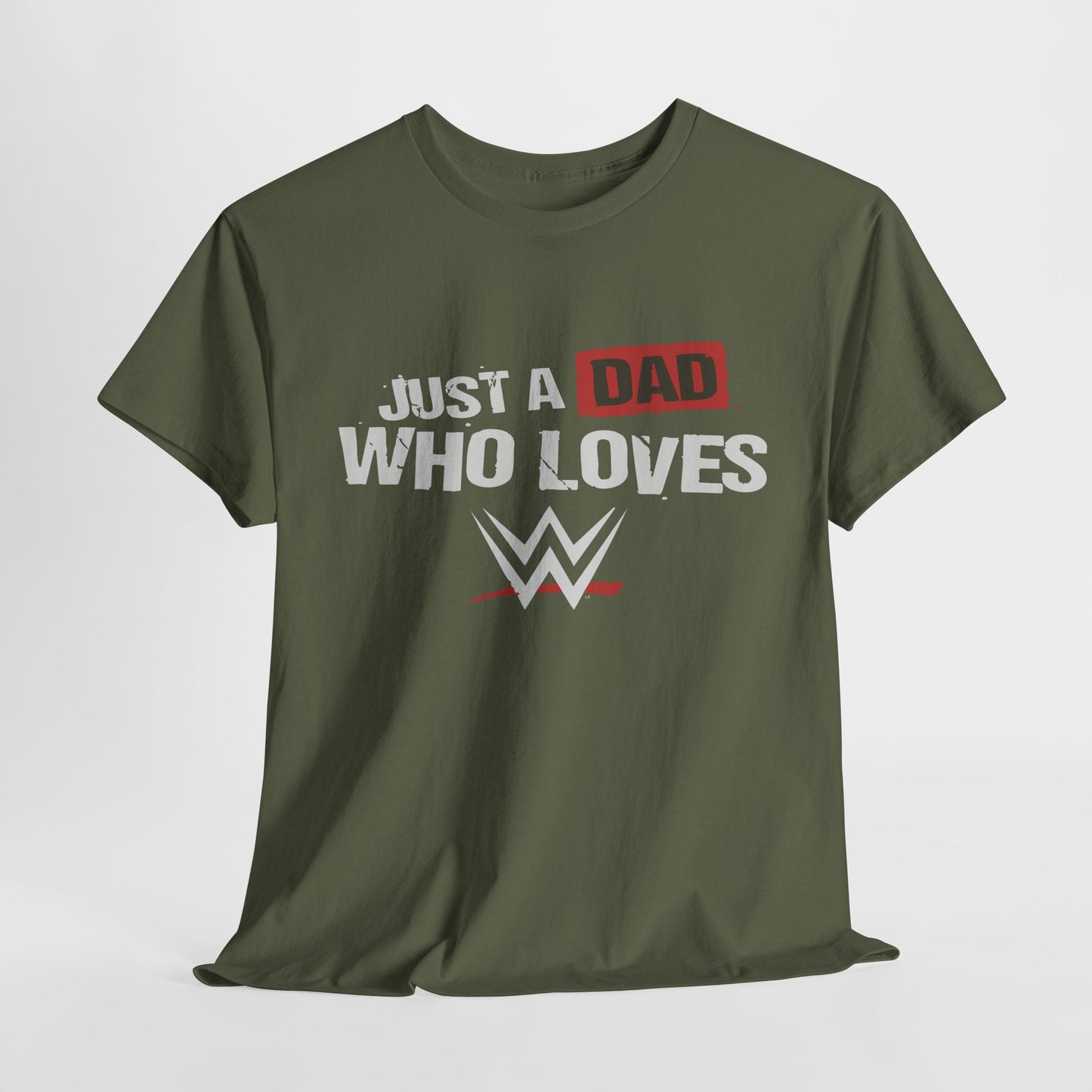 Just a Dad Who Loves WWE Tee | Unisex Heavy Cotton Shirt, Father’s Day Gift, Dad Shirt, Wrestling Fan Apparel, Gift for Dads