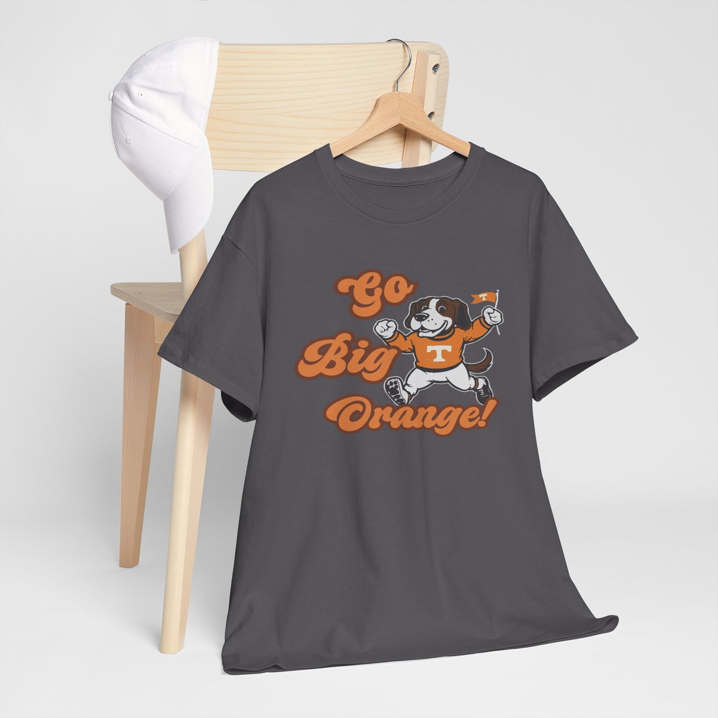 Go Big Orange Unisex Heavy Cotton Tee, Sports Fan Shirt, Casual Wear, College Game Day Top, Gift for Sports Enthusiasts