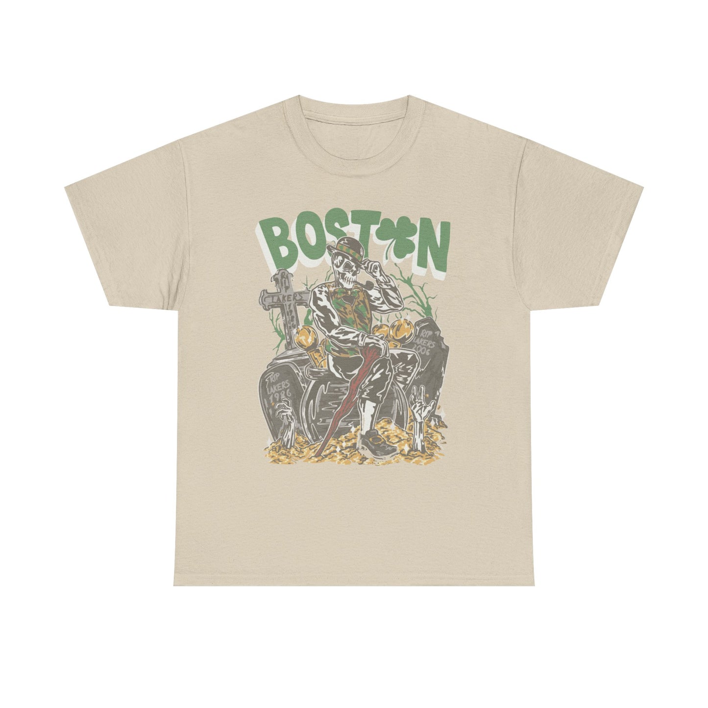 Boston Graphic Tee, Unisex Heavy Cotton T-Shirt, Vintage Boston Shirt, Irish Pride Apparel, St. Patrick's Day Gift, Casual Wear
