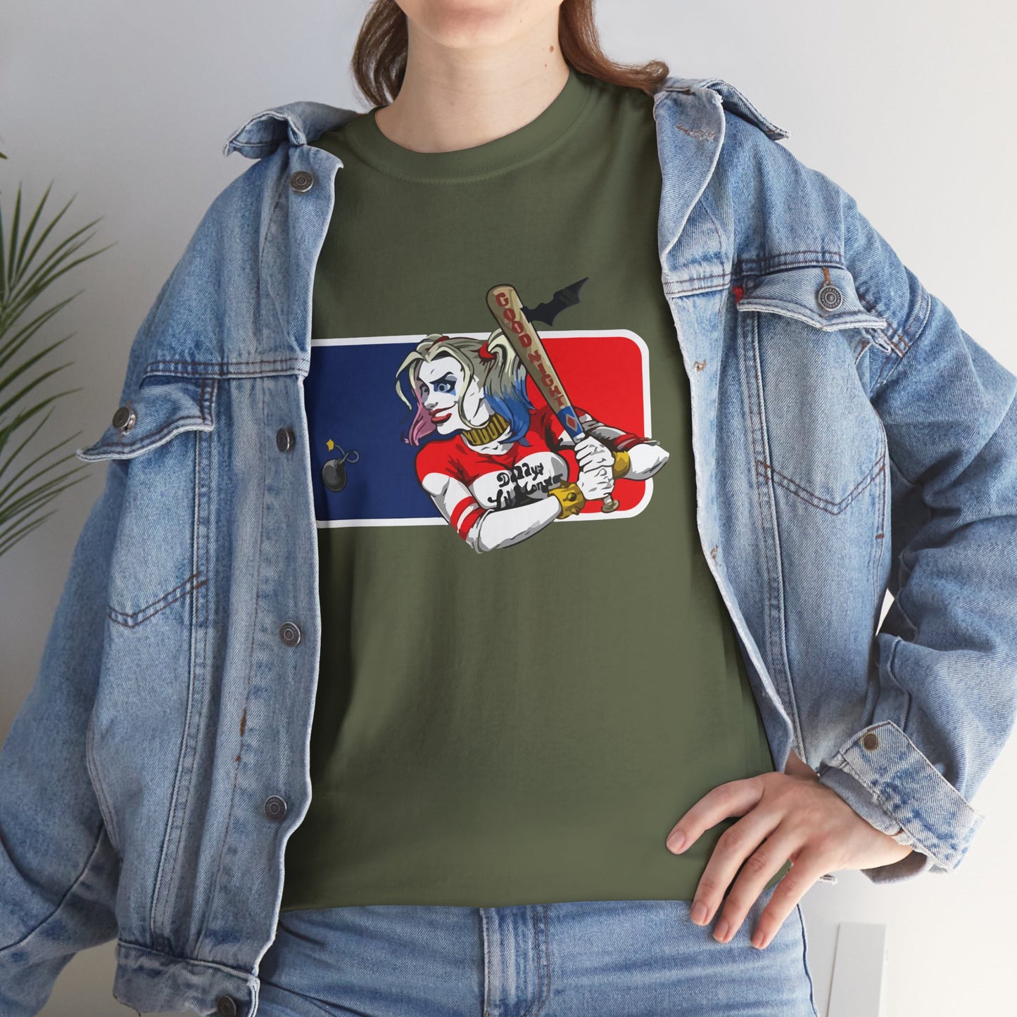 Unisex Baseball Graphic Tee - Harley Quinn DC Casual Wear for Sports Lovers