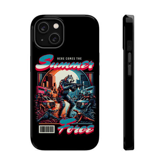 Retro Summer Fire Magnetic Tough Cases - Phone Covers for Nerds, Vintage Aesthetic, Gifts for Him, Party Favors, Summer Style