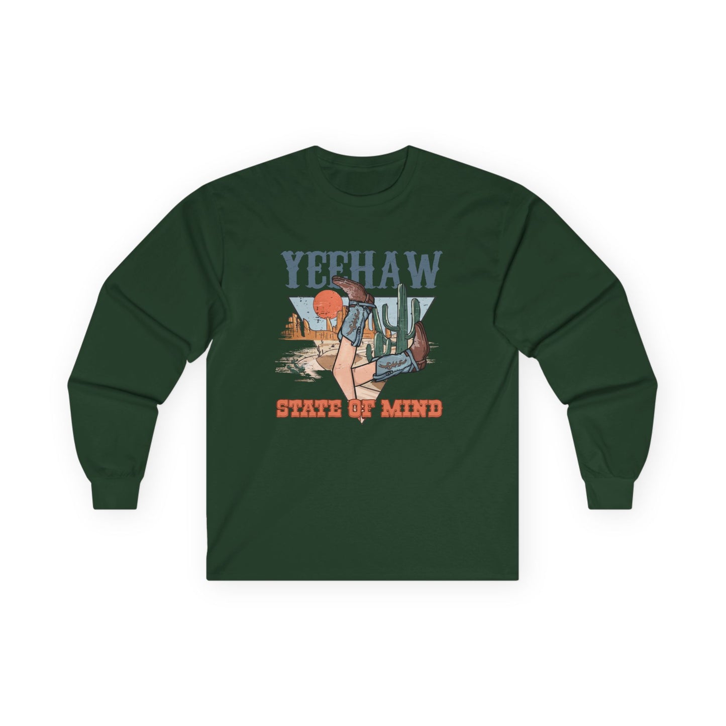 Yeehaw State of Mind Long Sleeve Tee - Unisex Country Style Shirt
