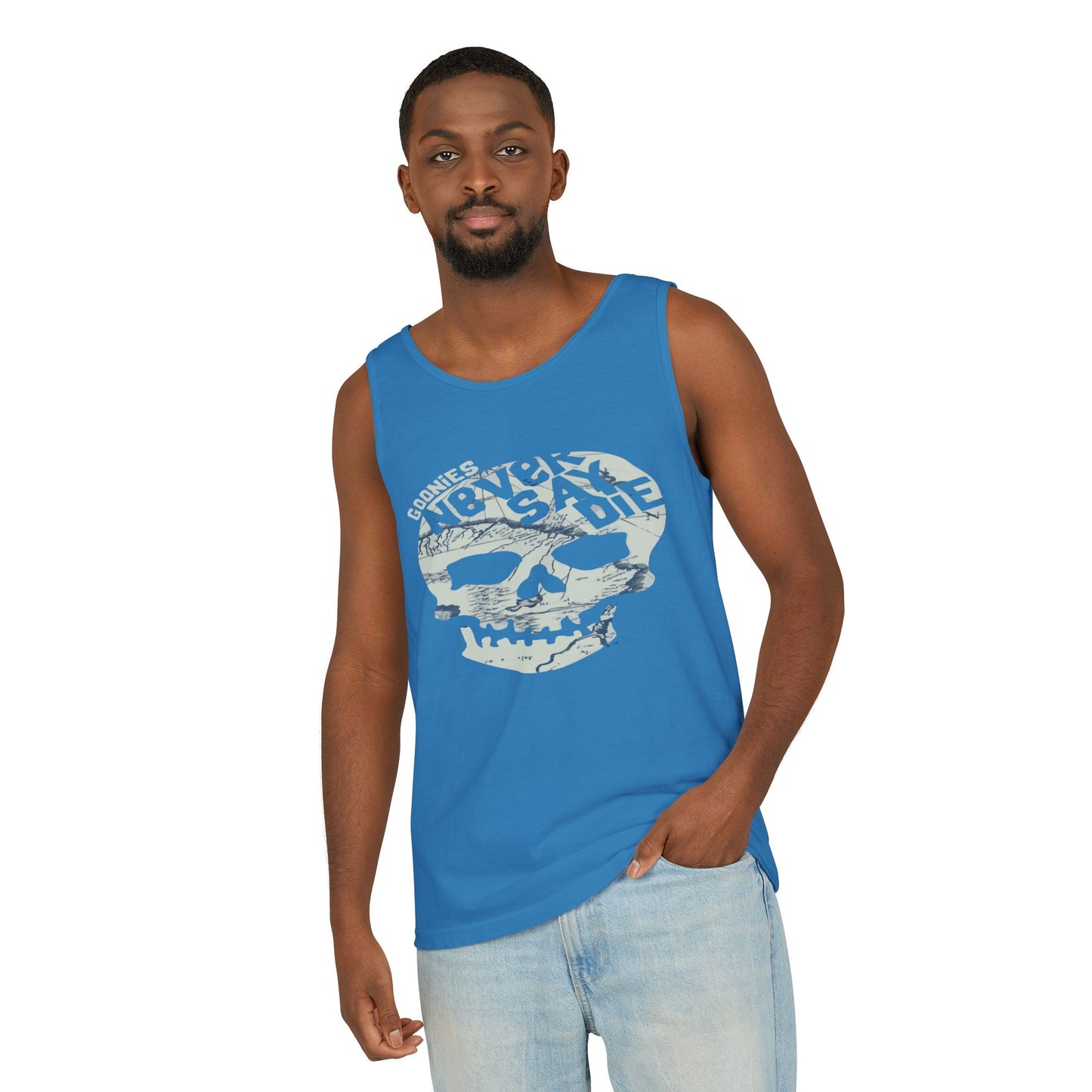 Cool Skull Graphic Tank Top, Unisex Summer Tee, Beachwear, Festival Outfit, Casual Wear, Graphic Apparel