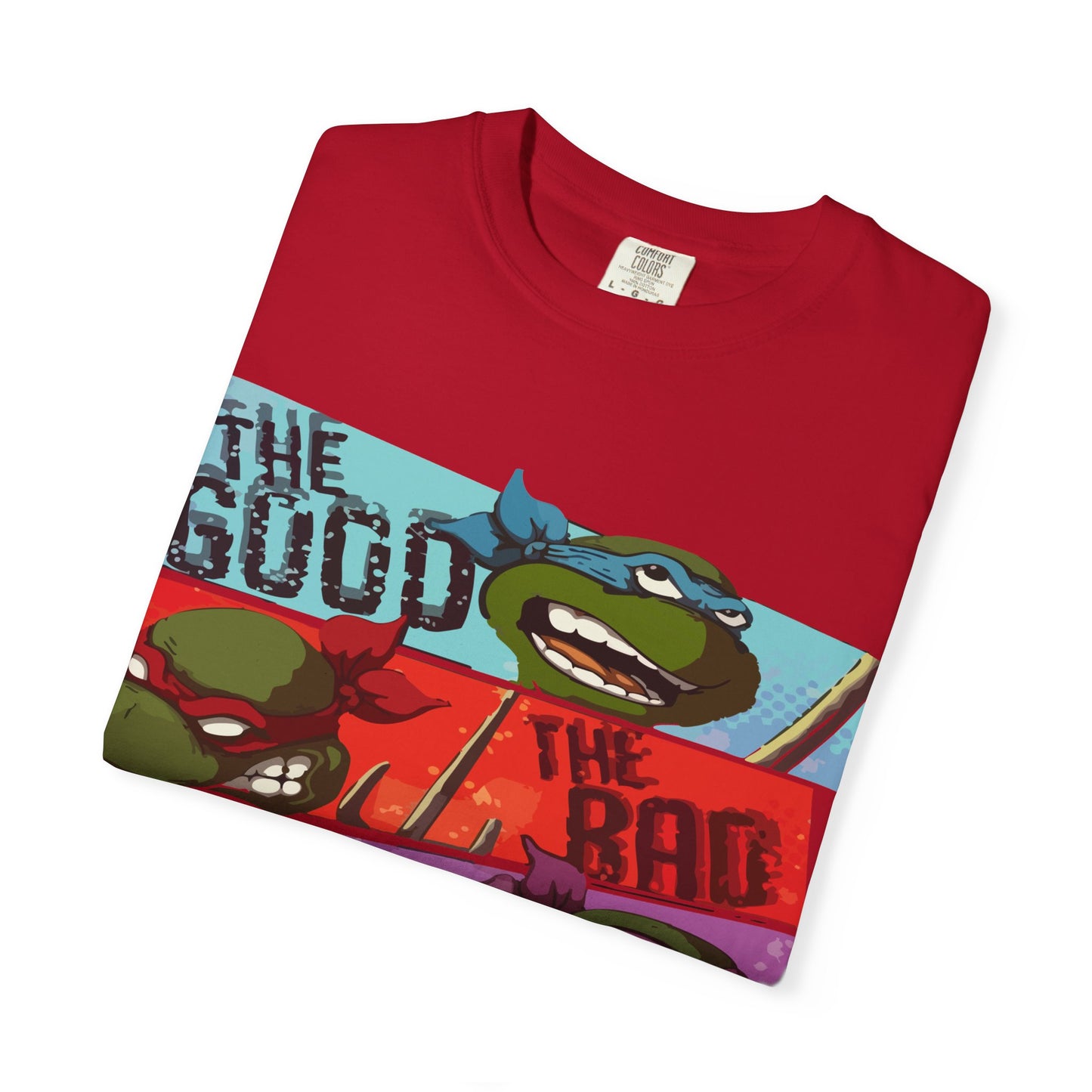 Unisex Garment-Dyed T-Shirt - Ninja Turtle Humor Tee - The Good, The Bad, The Nerd, The Mike