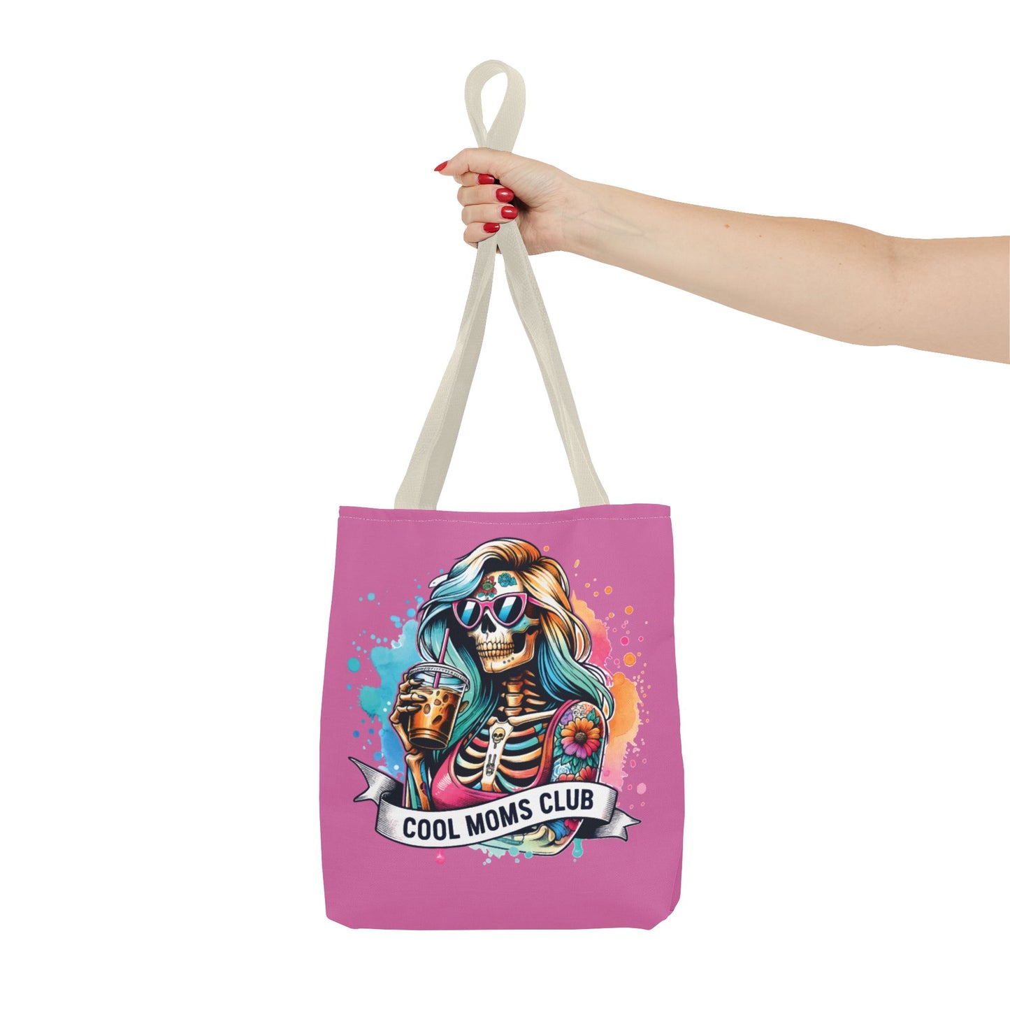 Cool Moms Club Tote Bag, Fun Tote, Sisterhood Gift, Beach Bag, Halloween Accessory, Colorful Shoulder Bag