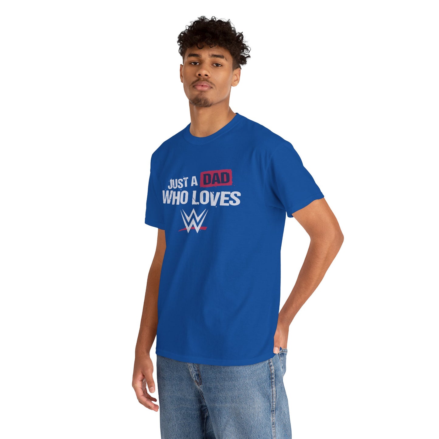 Just a Dad Who Loves WWE Tee | Unisex Heavy Cotton Shirt, Father’s Day Gift, Dad Shirt, Wrestling Fan Apparel, Gift for Dads