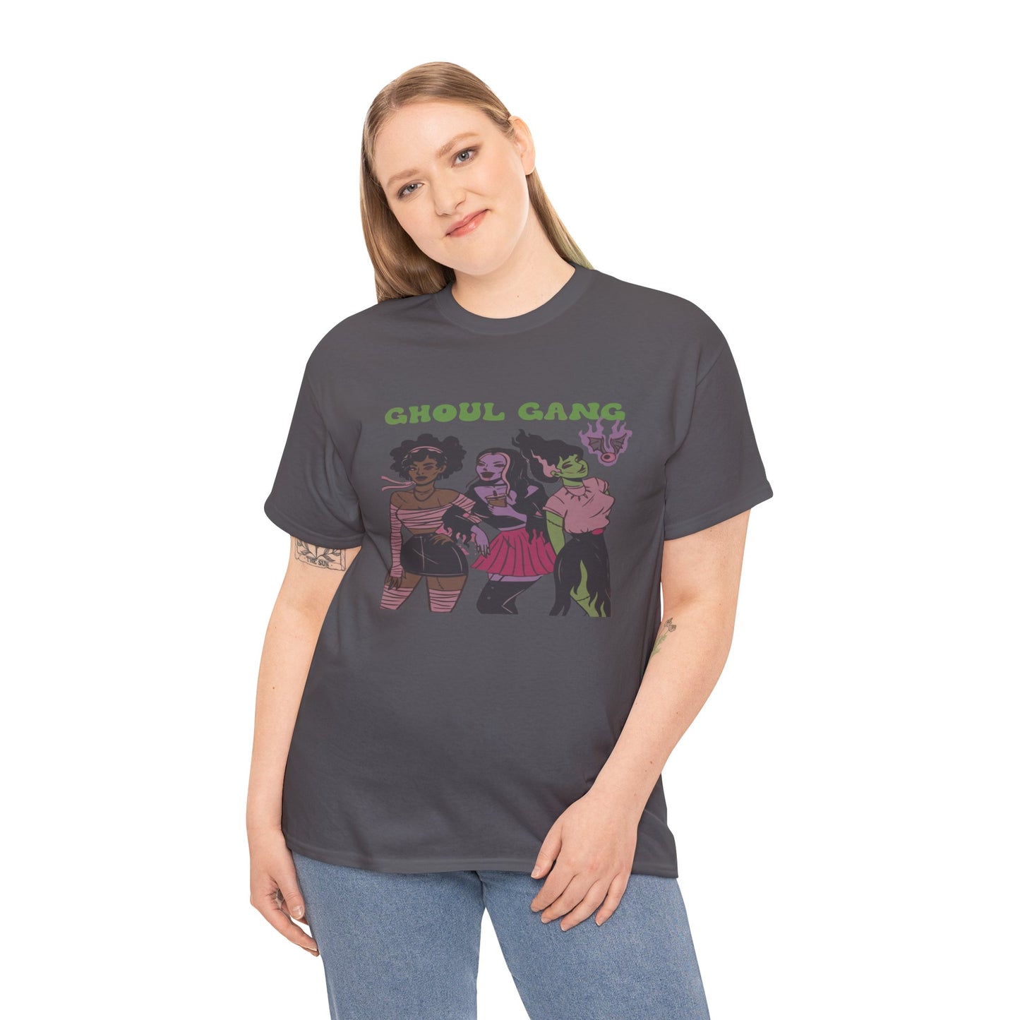 Ghoul Gang Unisex Heavy Cotton Tee | Halloween T-Shirt, Spooky Apparel, Gothic Fashion, Funny Gift, Group Costume