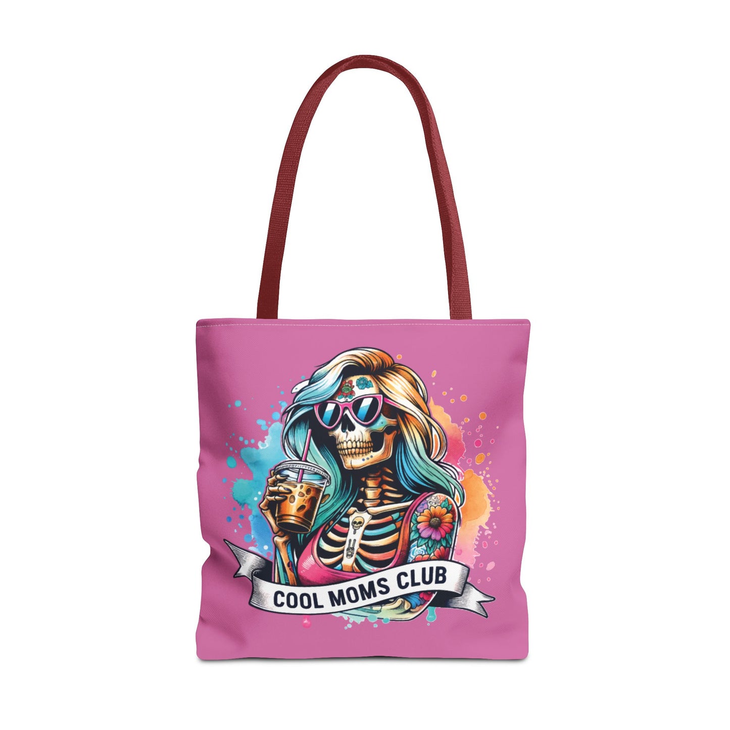 Cool Moms Club Tote Bag, Fun Tote, Sisterhood Gift, Beach Bag, Halloween Accessory, Colorful Shoulder Bag