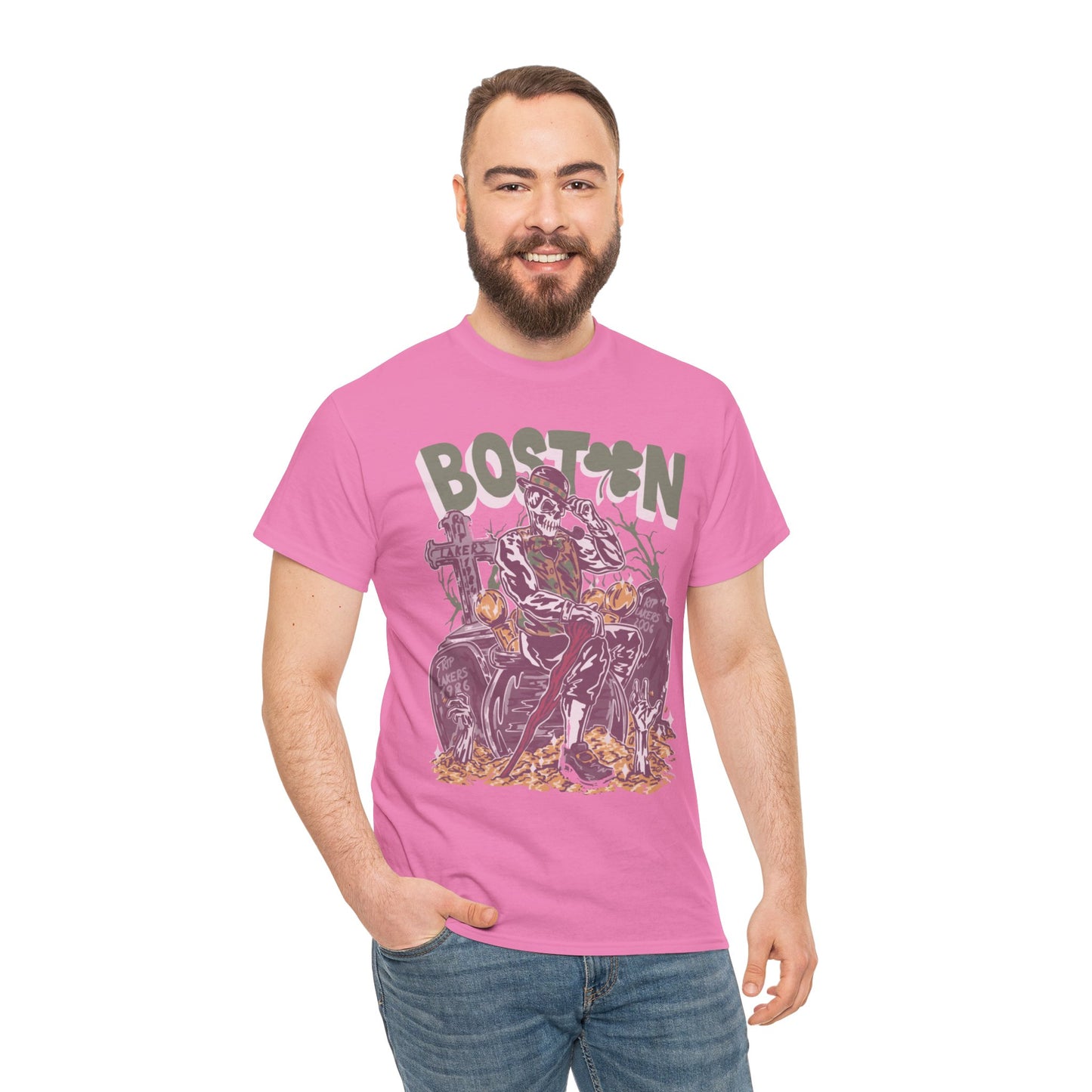Boston Graphic Tee, Unisex Heavy Cotton T-Shirt, Vintage Boston Shirt, Irish Pride Apparel, St. Patrick's Day Gift, Casual Wear