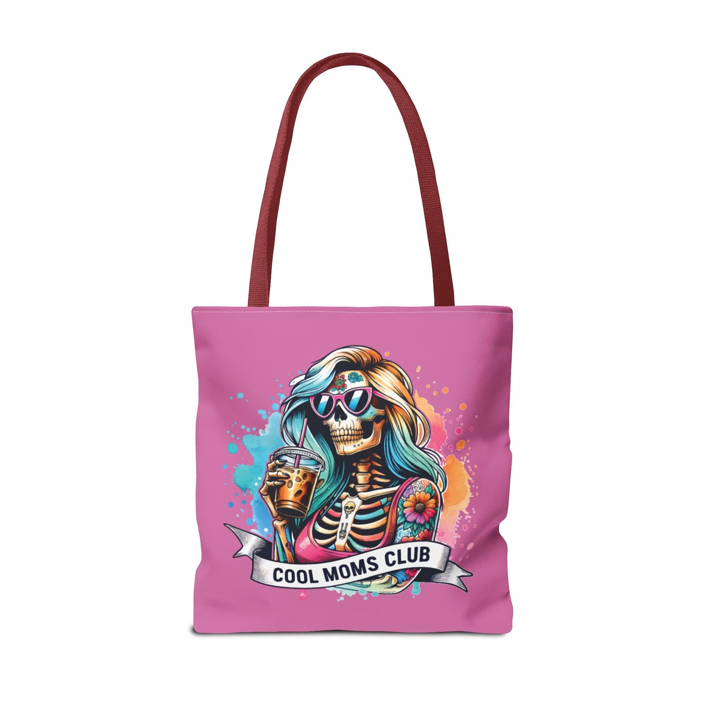 Cool Moms Club Tote Bag, Fun Tote, Sisterhood Gift, Beach Bag, Halloween Accessory, Colorful Shoulder Bag