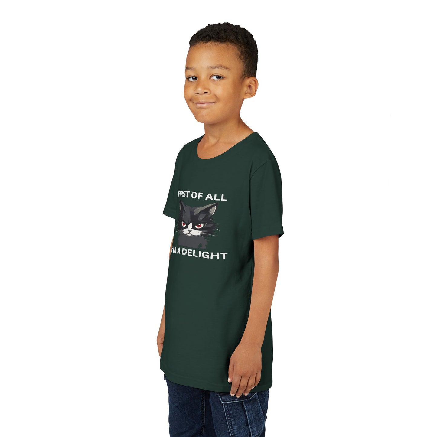 Youth Cat Humor Tee - Perfect for Cat Lovers, Birthday Gifts for Kids, Everyday Wear, Funny Quotes Shirt, Gift for Pet Lovers