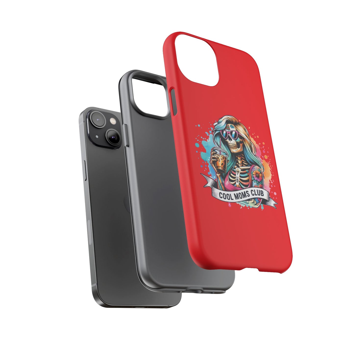 Cool Moms Club Phone Case - Tough Cases, Funky Phone Cover, Gift for Moms, Skeleton Design, Trendy Tech Accessories