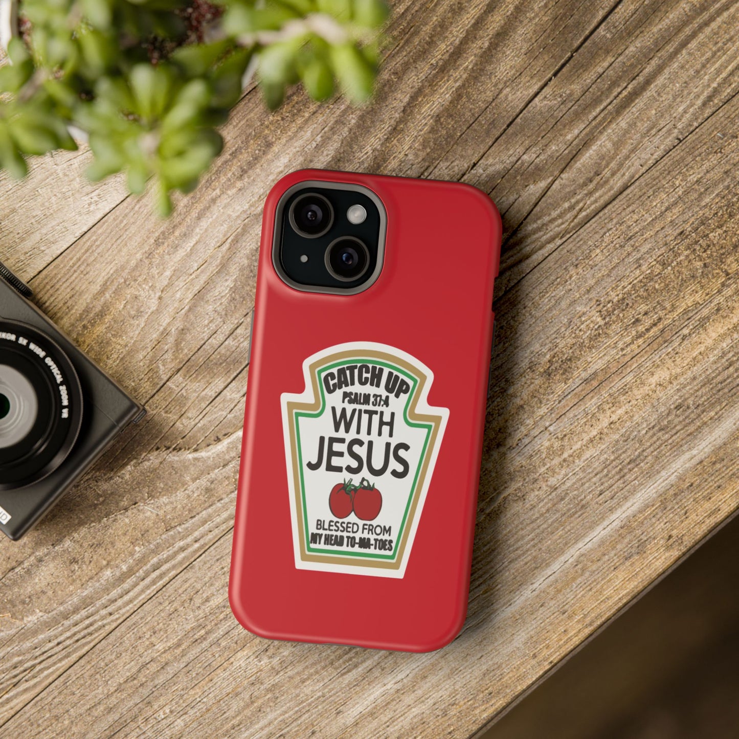 Fun Christian Phone Case, Catch Up with Jesus, Impact-Resistant, Faith-Based Gift, Religious Accessories, Bible Verses