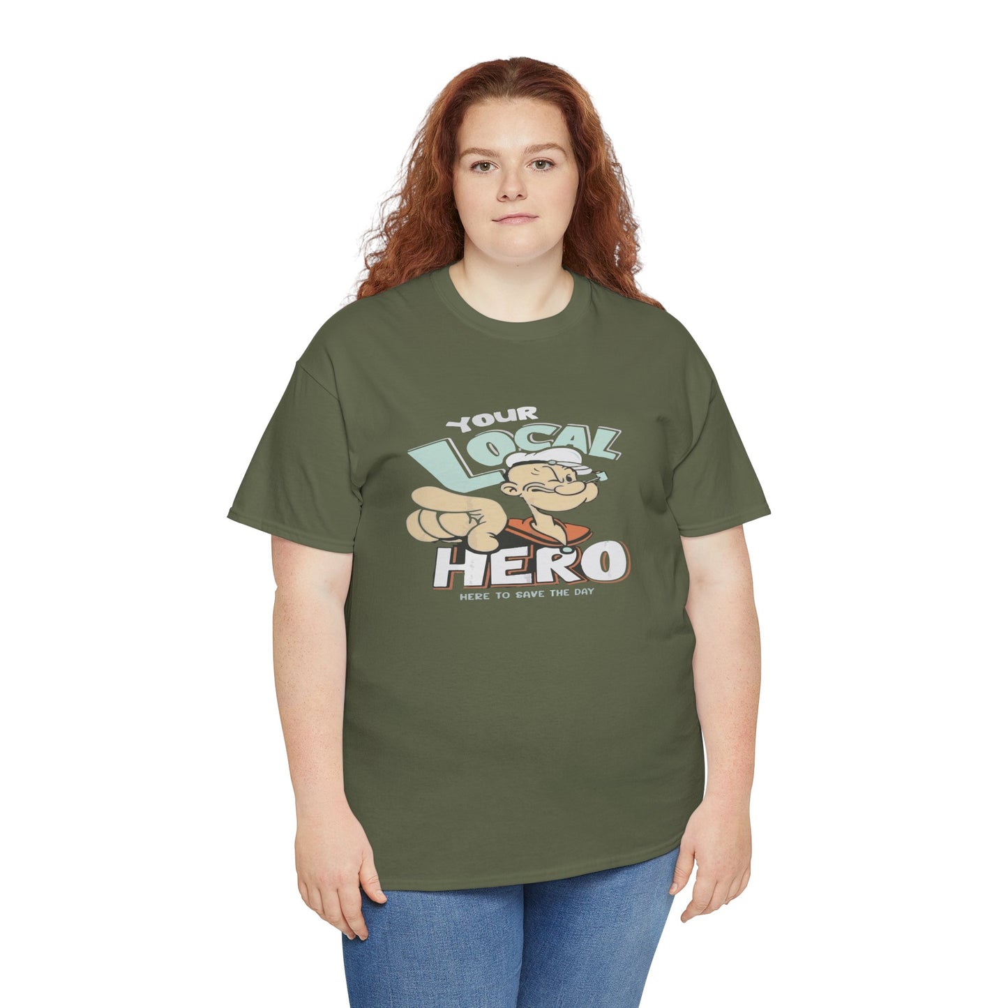 Local Hero Unisex Heavy Cotton Tee | Cool Graphic Tee for Everyday Wear, Gift for Friends, Casual Style, Birthday Gift, Gift for Heroes