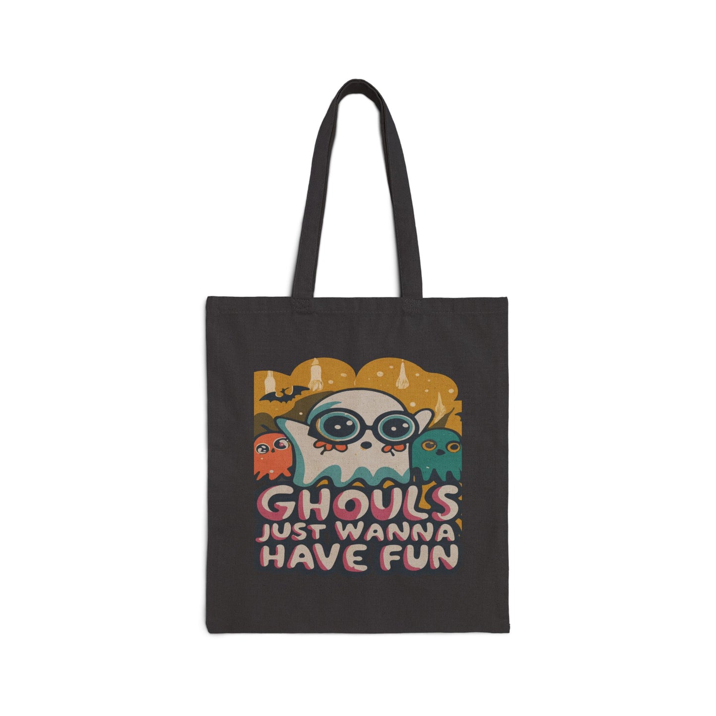 Playful Halloween Tote Bag: Ghoul Vibes, Eco-Friendly Shopping, Gift for Halloween Lovers, Cute Canvas Bag, Trick or Treat Tote