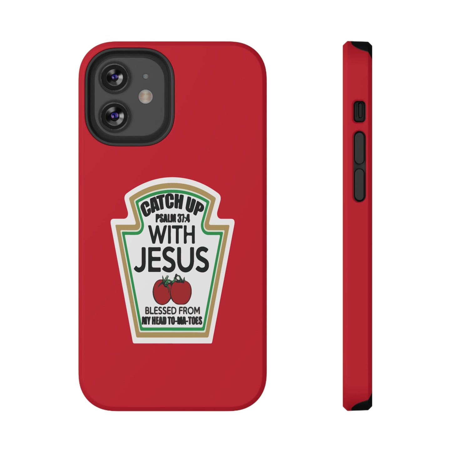 Fun Christian Phone Case, Catch Up with Jesus, Impact-Resistant, Faith-Based Gift, Religious Accessories, Bible Verses